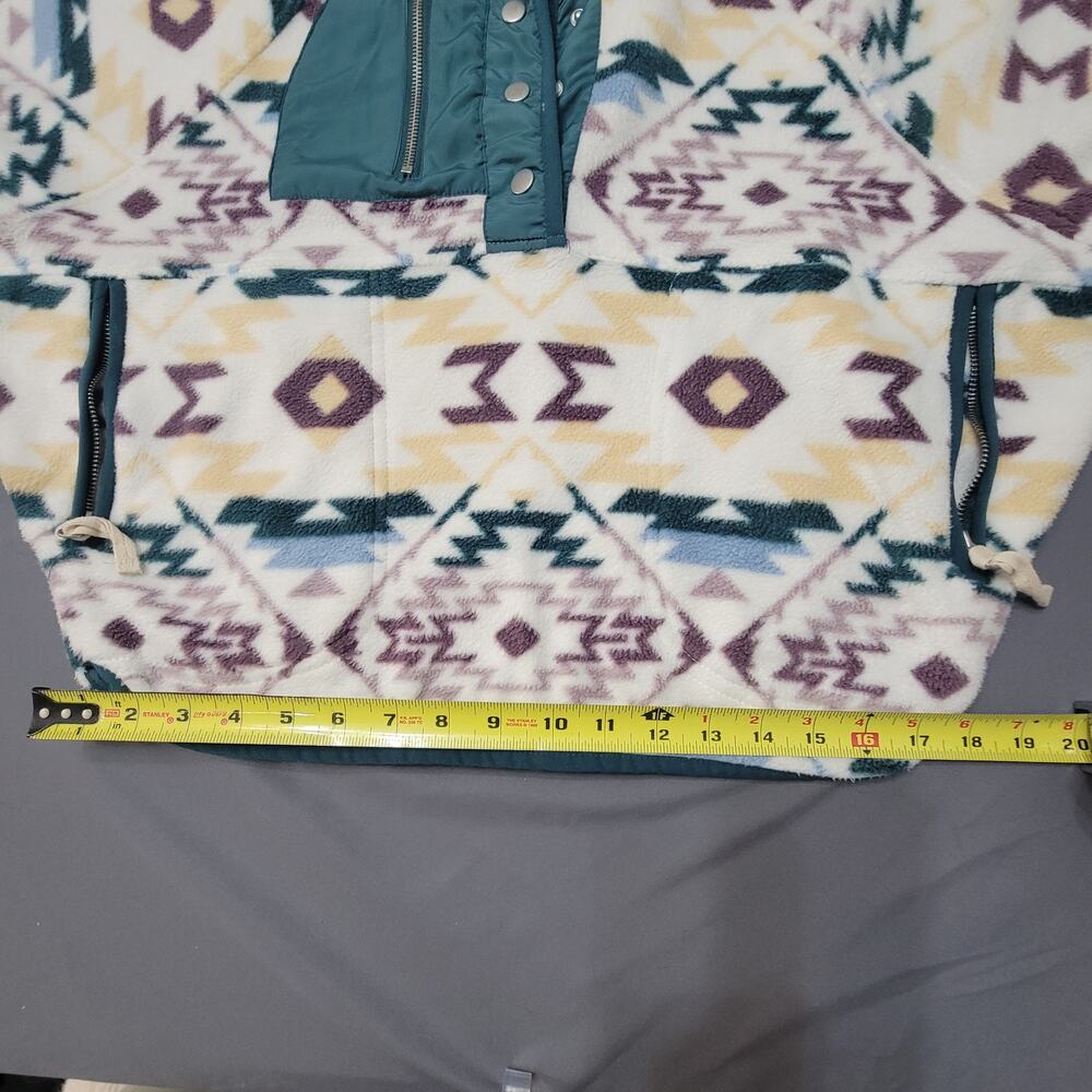 RSQ Fleece Pullover Jacket Aztec Southwestern Quarter Snap Mock Neck - Picture 6 of 10